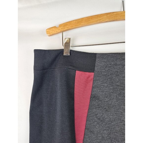 Sejour Women's Skirt Plus Size 16W Black Gray Pencil Skirt Back Slit - Picture 2 of 8